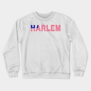 Harlem Texted Based | American Flag Design Crewneck Sweatshirt